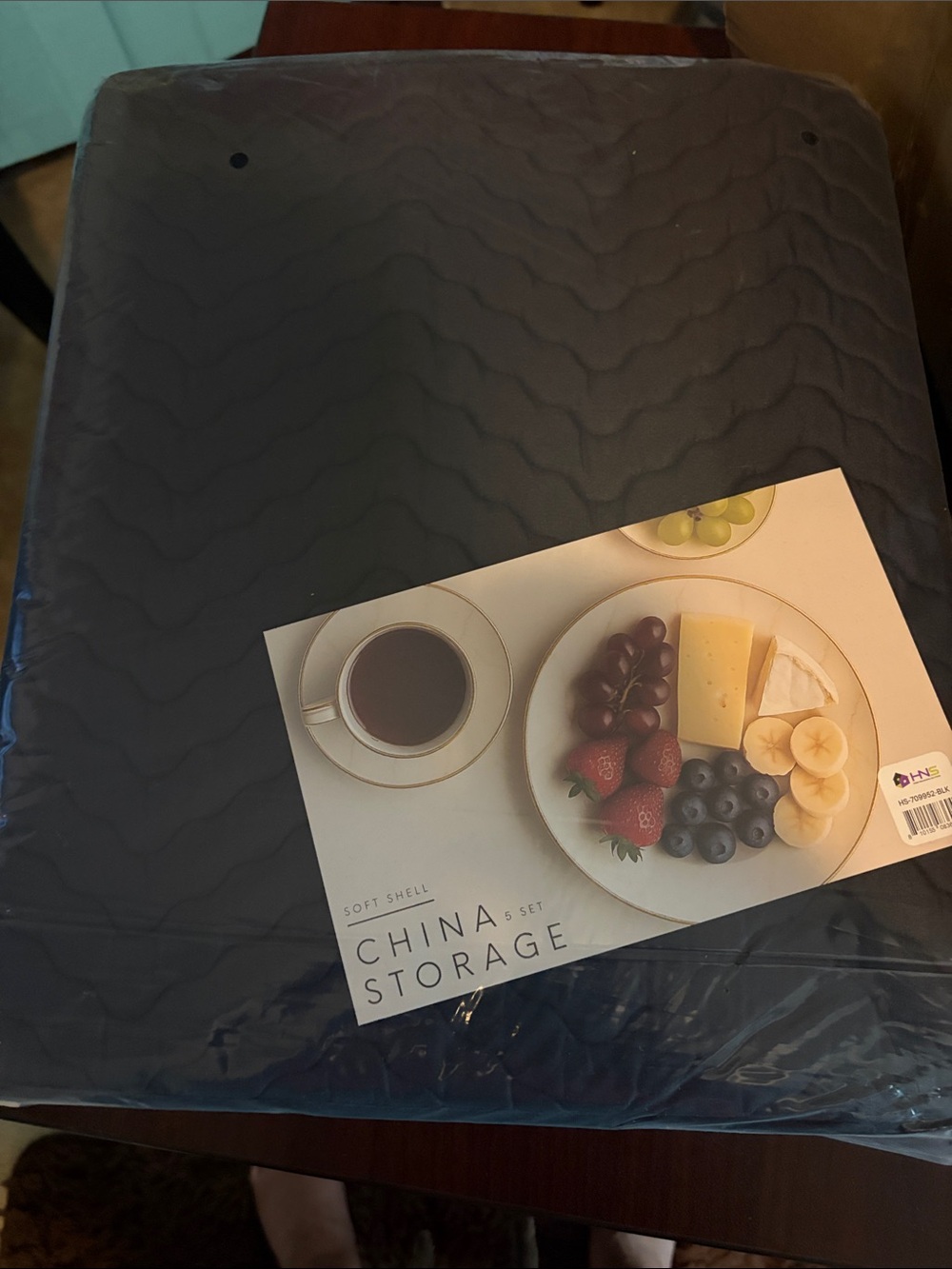 Soft Shell China Storage Set - Navy Quilted Carry Case